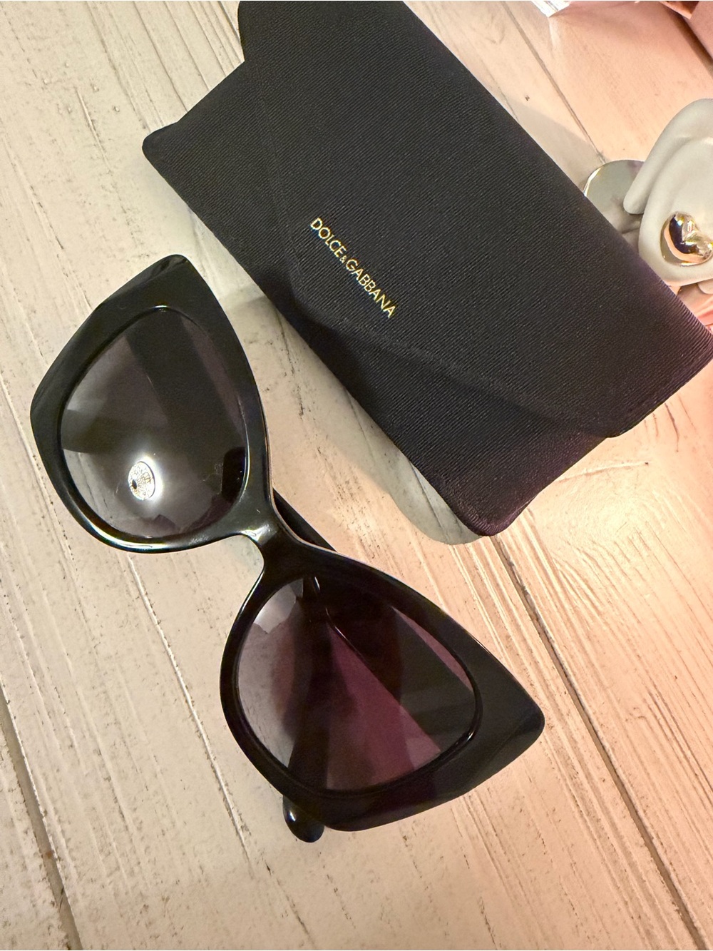 Dolce & Gabbana Black Oversized Cat Eye Sunglasses